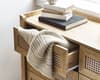 Sydney Oak Rattan Wide 6 Drawer Chest of Drawers