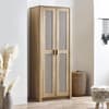 Sydney Oak Rattan 2 Door Wardrobe