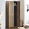 Sydney Oak Rattan 2 Door Wardrobe