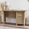 Sydney Oak Rattan Desk With Cupboard and Drawer