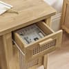 Sydney Oak Rattan Desk With Cupboard and Drawer