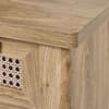 Sydney Oak Rattan Desk With Cupboard and Drawer
