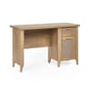 Sydney Oak Rattan Desk With Cupboard and Drawer