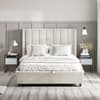 Taylor Off-White Fabric Winged Ottoman Storage Bed