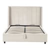 Taylor Off-White Fabric Winged Ottoman Storage Bed