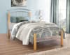 Tetras Beech Finish Wooden and Metal Bed Frame - 5ft King Size