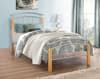 Tetras Beech Finish Wooden and Metal Bed Frame - 4ft Small Double