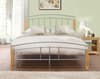 Tetras Beech Finish Wooden and Metal Bed Frame - 4ft Small Double