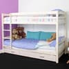 Hit White Wooden Storage Bunk Bed Frame with Underbed Trundle