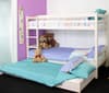 Hit White Wooden Storage Bunk Bed Frame with Underbed Trundle