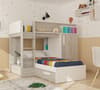 Tordera White and Light Oak Storage Wooden Bunk Bed