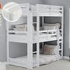 Tressa White Triple Bunk Bed with 3 Ethan Mattresses Included