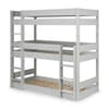 Trio Dove Grey Triple Bunk Bed with 3 Ethan Mattresses Included