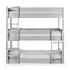 Trio Dove Grey 3 Tier Triple Sleeper Bunk Bed with 3 Ethan Mattresses Included