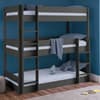 Trio Anthracite Wooden 3 Tier Triple Sleeper Bunk Bed
