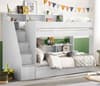 Tuscan White Wooden Staircase Bunk Bed