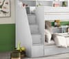 Tuscan White Wooden Staircase Bunk Bed