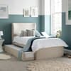 Una Warm Stone Fabric Guest Bed with Trundle