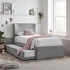 Una Grey Fabric Guest Bed with Trundle