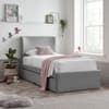 Una Grey Fabric Guest Bed with Trundle