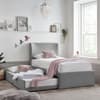 Una Grey Fabric Guest Bed with Trundle