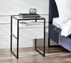 Universal White and Black 1 Drawer Bedside Table