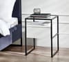 Universal White and Black 1 Drawer Bedside Table
