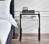 Universal White and Black 1 Drawer Bedside Table