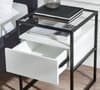 Universal White and Black 1 Drawer Bedside Table