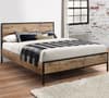 Urban Rustic Wooden and Metal Bed Frame - 5ft King Size