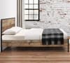 Urban Rustic Wooden and Metal Bed Frame - 5ft King Size