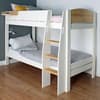 Urban White and Birch Wooden Bunk Bed