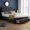 Valentino Charcoal Fabric 2 Drawer Storage Bed