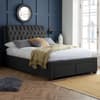 Valentino Charcoal Fabric 2 Drawer Storage Bed