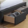 Valentino Charcoal Fabric 2 Drawer Storage Bed