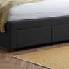 Valentino Charcoal Fabric 2 Drawer Storage Bed Frame - 4ft6 Double