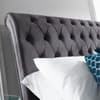 Valentino Grey Velvet Fabric Sleigh Bed