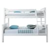 Vancouver White Finish Solid Pine Wooden Triple Sleeper Bunk Bed Frame - 3ft Single Top and 4ft Small Double Bottom