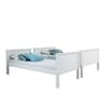 Vancouver White Finish Solid Pine Wooden Triple Sleeper Bunk Bed Frame - 3ft Single Top and 4ft Small Double Bottom