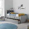 Veera Grey Wooden Day Bed with Guest Bed Trundle Frame