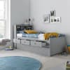 Veera Grey Wooden Day Bed with Guest Bed Trundle Frame