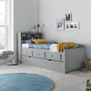 Veera Grey Wooden Day Bed with Guest Bed Trundle Frame
