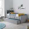 Veera Grey Wooden Day Bed with Guest Bed Trundle Frame