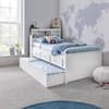 Veera White Wooden Day Bed with Guest Bed Trundle Frame