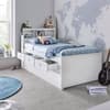 Veera White Wooden Day Bed with Guest Bed Trundle Frame