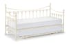 Versailles Stone White Metal Guest Day Bed and Trundle - 3ft Single