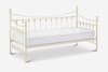 Versailles Stone White Metal Guest Day Bed and Trundle - 3ft Single