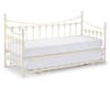 Versailles Stone White Metal Guest Day Bed and Trundle - 3ft Single