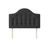 Victor Buttoned Charcoal Fabric Headboard