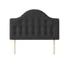 Victor Buttoned Charcoal Fabric Headboard
